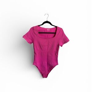 OQQ Hot Pink Bodysuit — Size Large